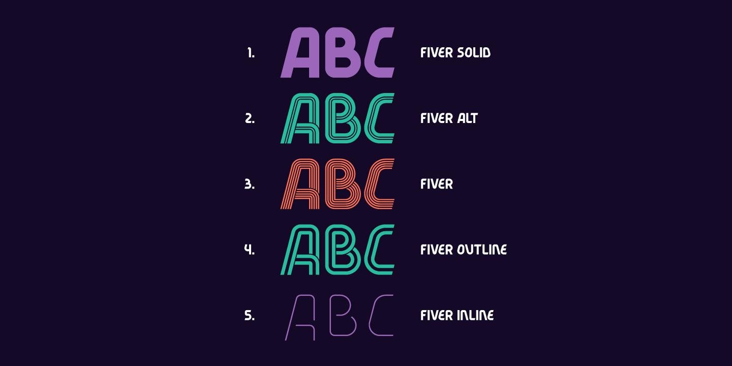 Fiver Regular Font preview